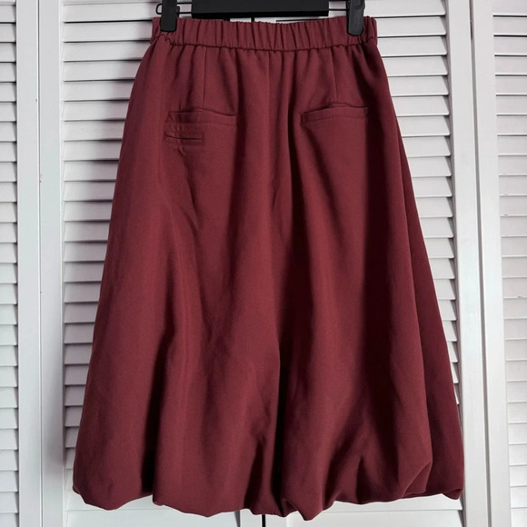 Anthropologie Maeve Pleated Bubble Skirt Size XXS in Brown/Chocolate NEW - Picture 3 of 11